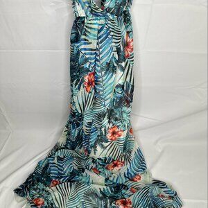 MNG Mango Collection Tropical Print Maxi Dress